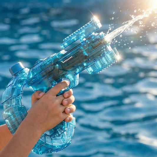 Electric Transforming Water Blaster with Lights – Long Range Water Gun for Kids & Adults